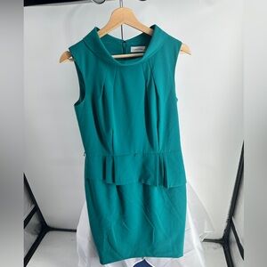Calvin Klein Peter Pan collar turquoise  Dress with Skirting